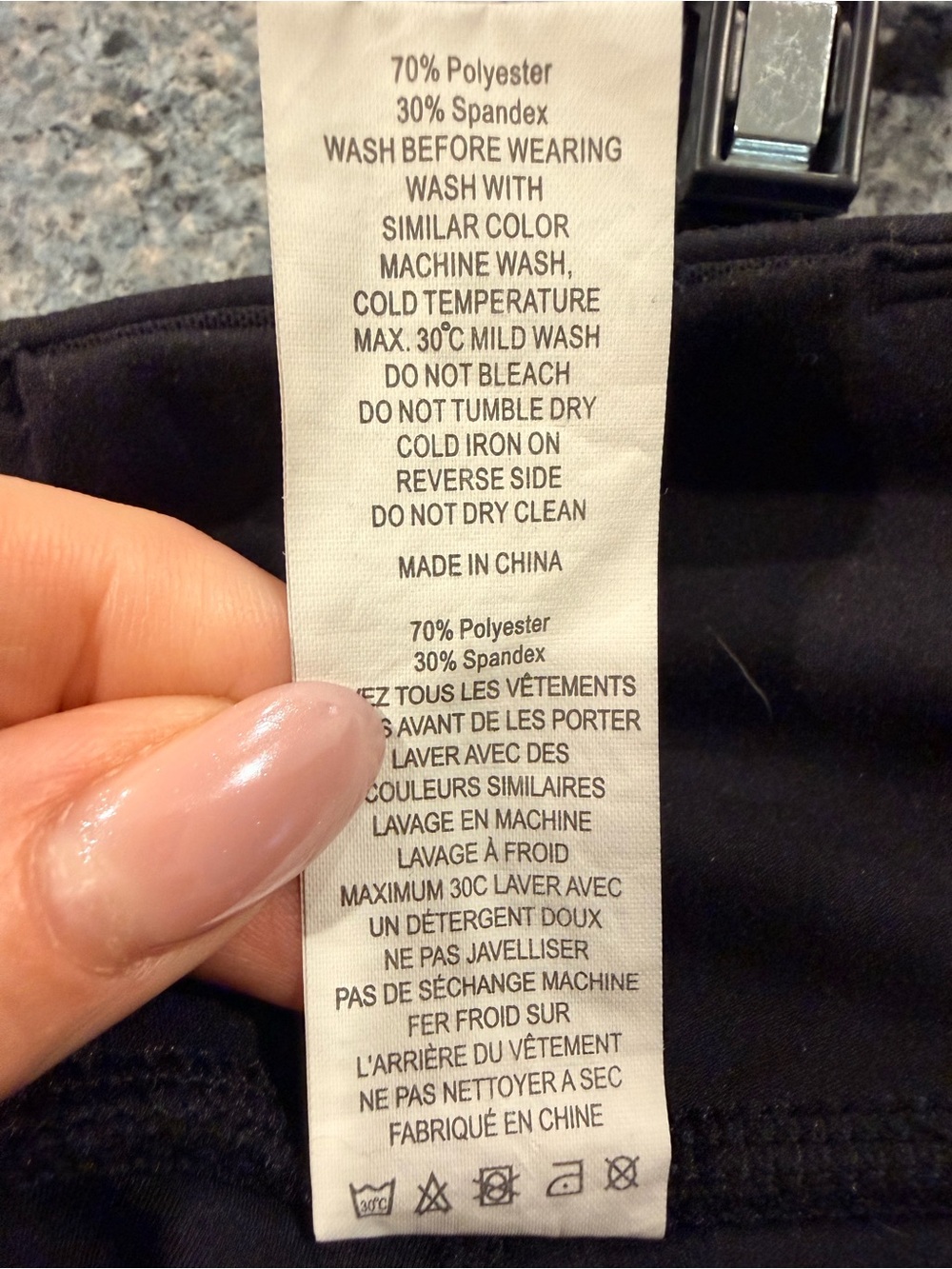 ZYIA Black Performance Leggings with Curved Stitch Detail - Picture 7 of 7
